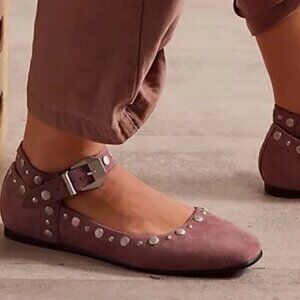 Free People / Mystic Mary Jane Flats / Boho Studded Shoes